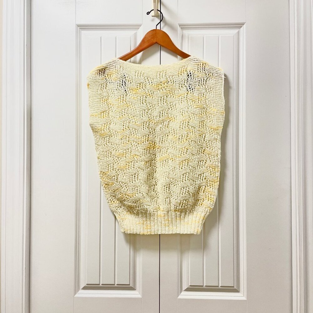 Vintage Handmade Popcorn Sweater Vest - Cream